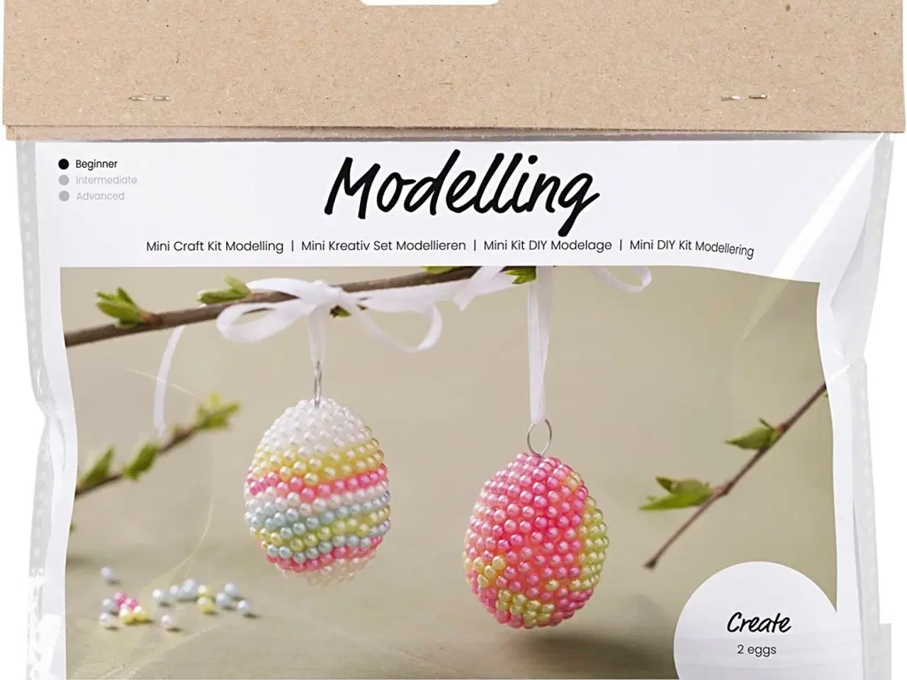 Billede 1 - Mini DIY Kit Modellering, Perleæg, pastelfarver, 1 pk.