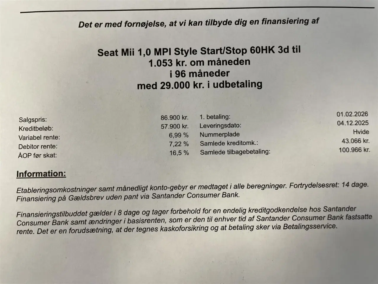 Billede 5 - Seat Mii 1,0 MPI Style Start/Stop 60HK 3d