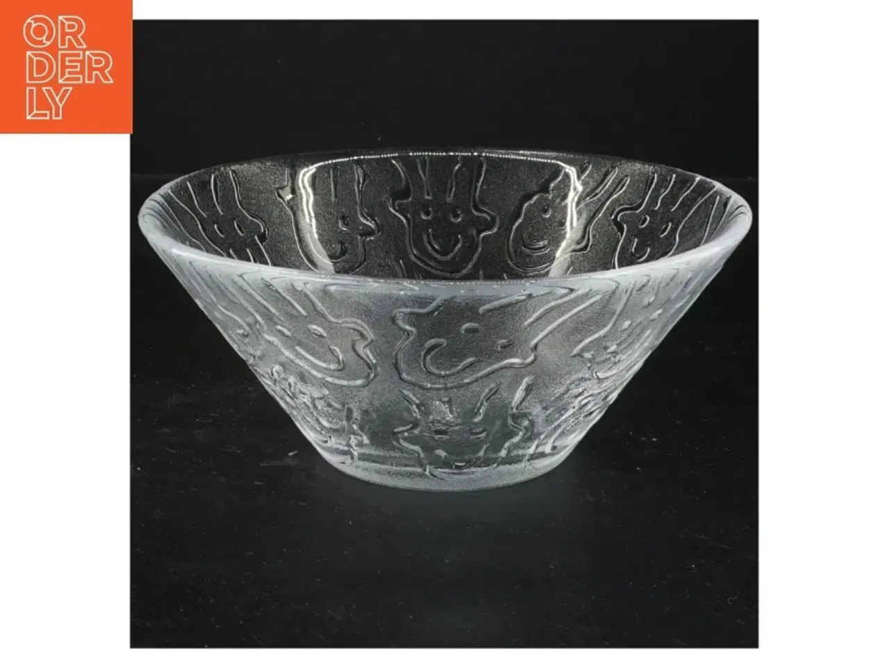 Billede 1 - Iitalla glasskål med ansigtsdesign (str. 20x7 cm)