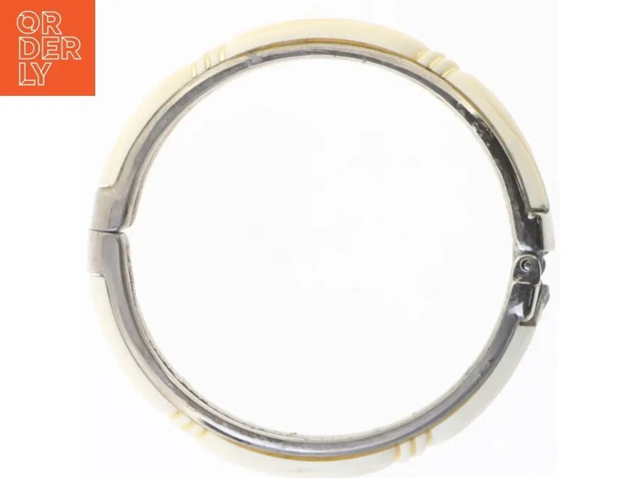 Billede 4 - Armbånd i elfenben og metal (str. 7,5 cm i diameter. 1,2 cm høj)