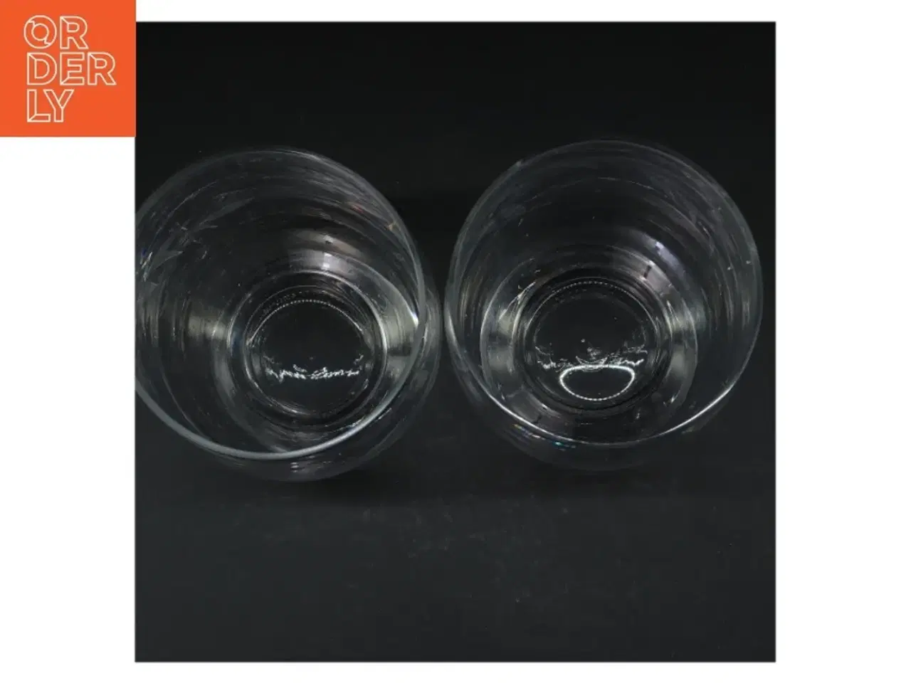 Billede 2 - To store glas/lanterner med slebet mønster og sølvkant (str. Ø. 14 cm. længde. 18 cm)