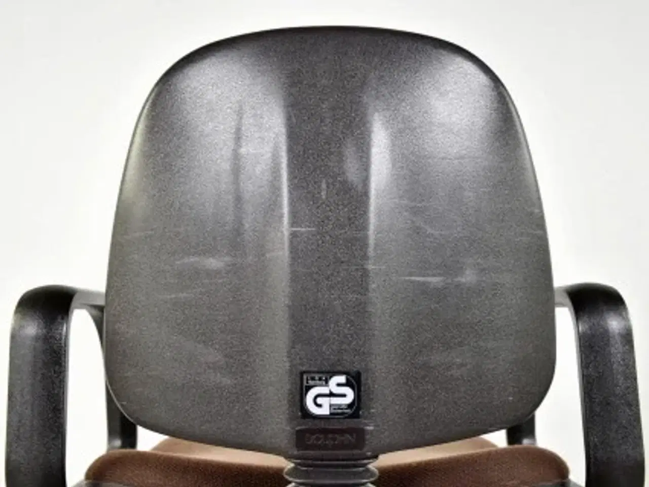 Billede 6 - Dauphin kontorstol med brunt polster og sorte armlæn