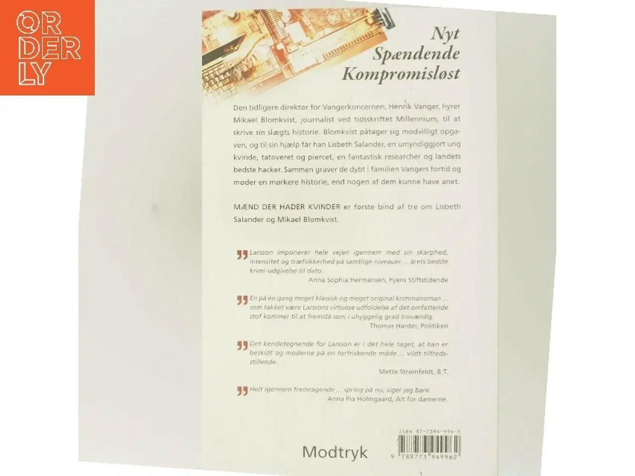 Billede 3 - Mænd der hader kvinder af Stieg Larsson (Bog)