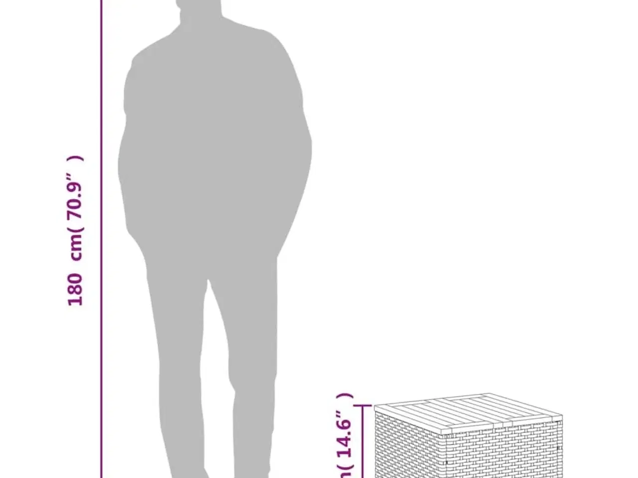 Billede 10 - Havebord 45x45x37 cm polyrattan og akacietræ sort