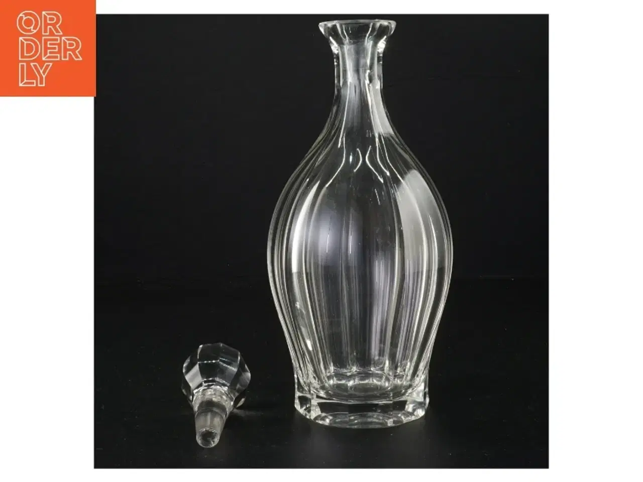 Billede 2 - Gennemsigtig glaskaraffel og prop (str. 30 x 11 cm)