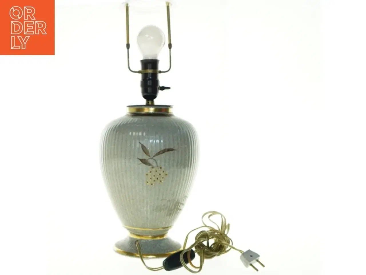 Billede 1 - Bordlampe med krakele og mønster (str. 53 cm)