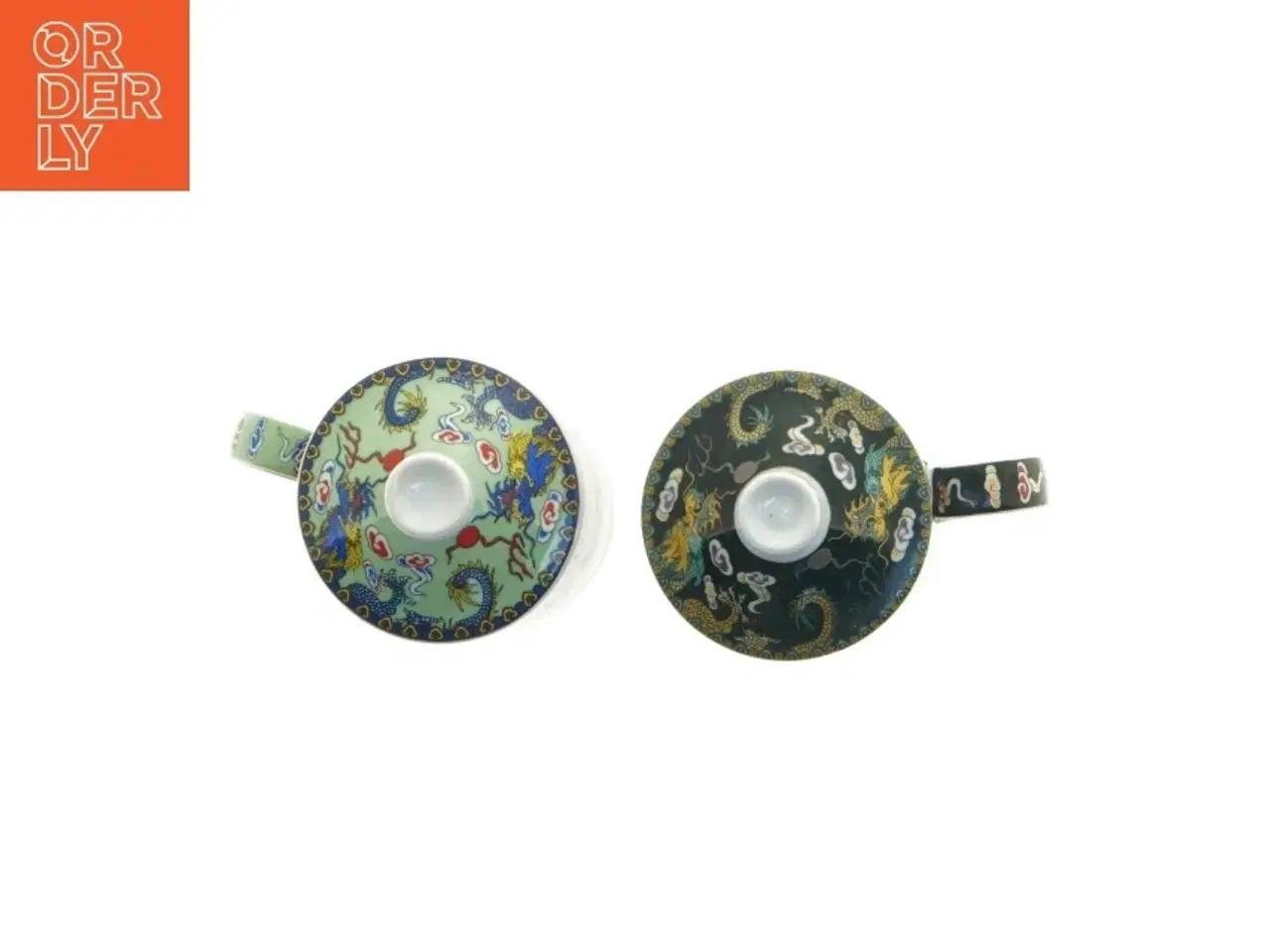 Billede 4 - Dekorerede porcelænskrus med låg (str. 14,5 x 7,5 x 11 cm)