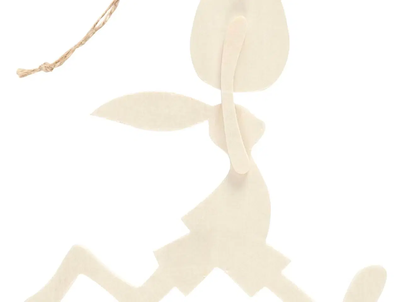 Billede 1 - Dekorativ Hare med Æg i Lyst Træ - 18 cm Høj