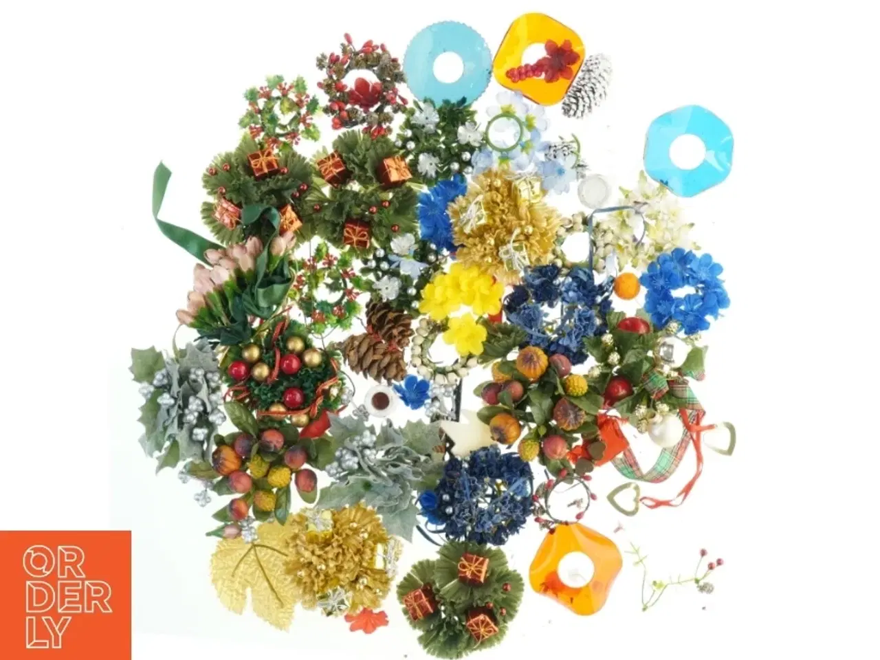 Billede 3 - Kunstig blomsterkranse (str. mix )