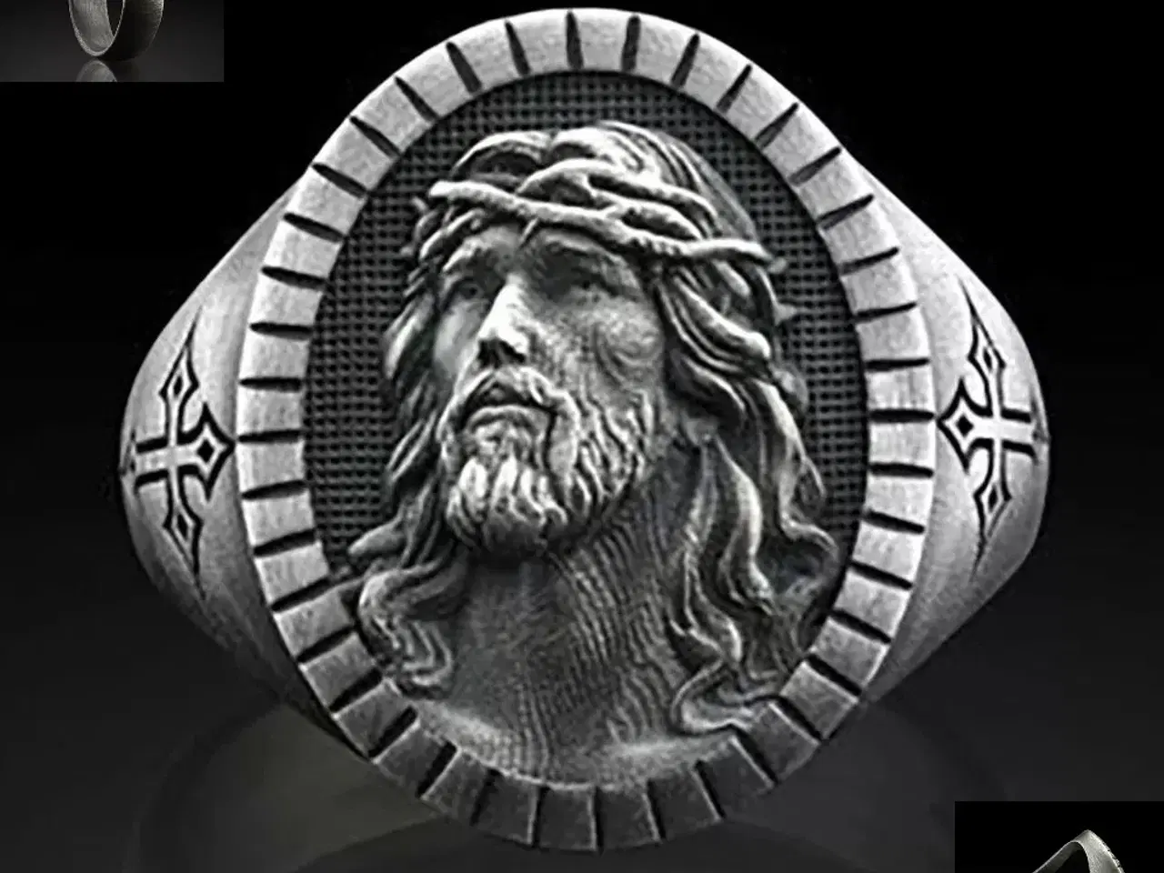 Billede 1 - * Smukkeste Jesus Kristus-fingerring - i Sterlings