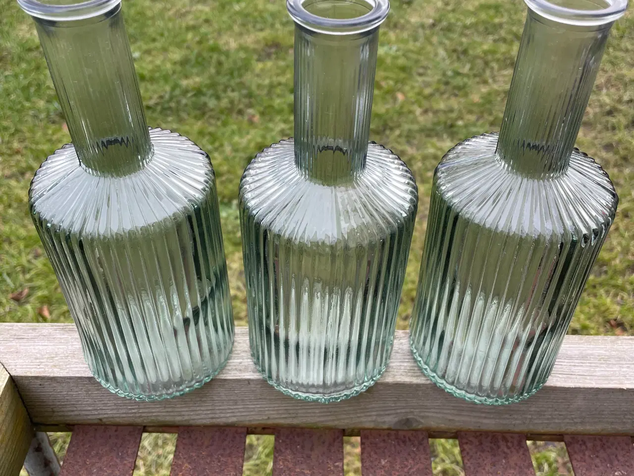 Billede 1 - 3 gasflasker grønne med riller