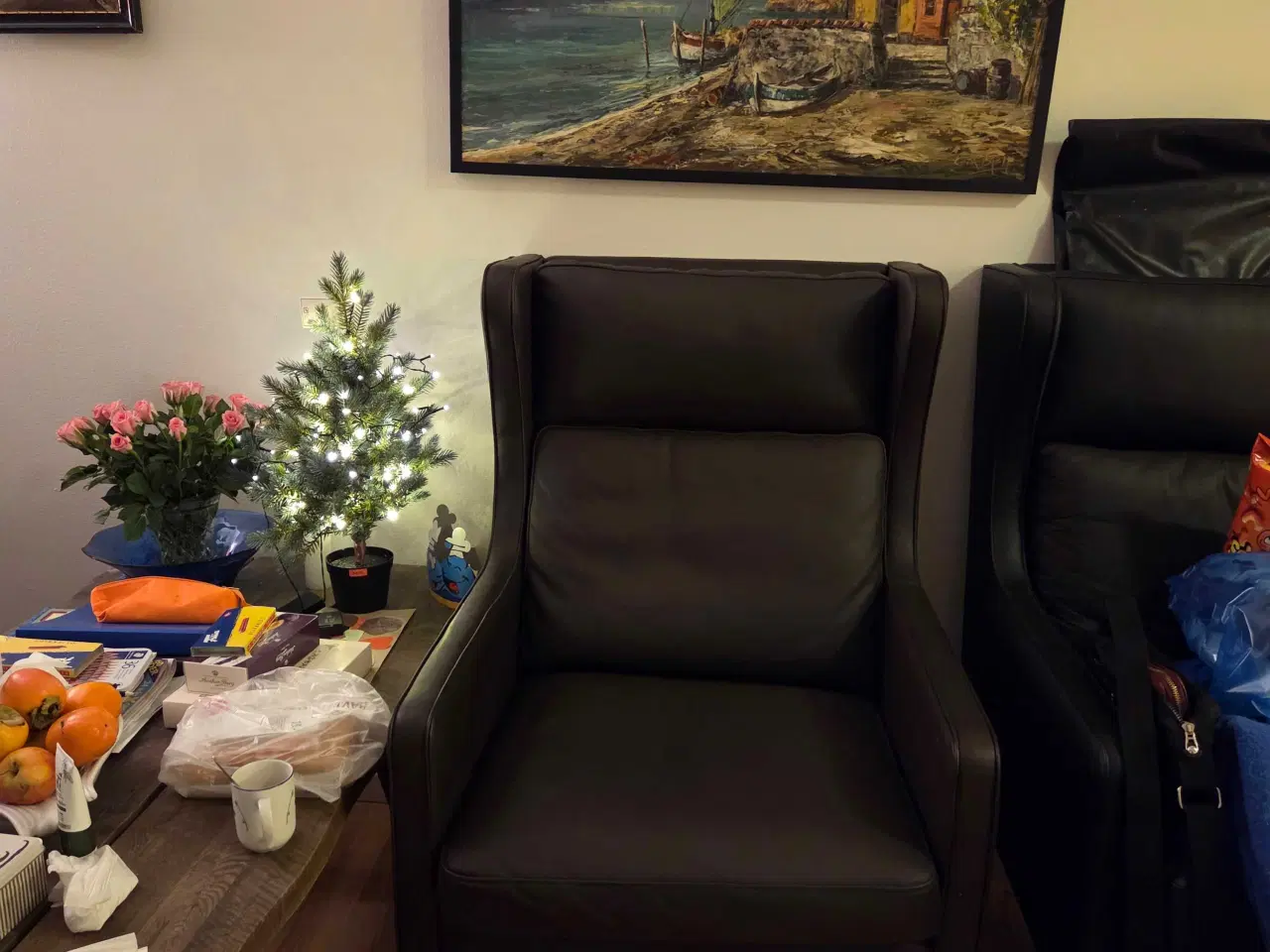 Billede 2 - Boston lænestol i brunt læder