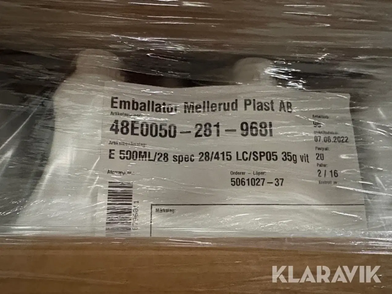 Billede 8 - Plastikflasker Enballator Mellerud AB 48E0050-281-968L - 2 paller af 960