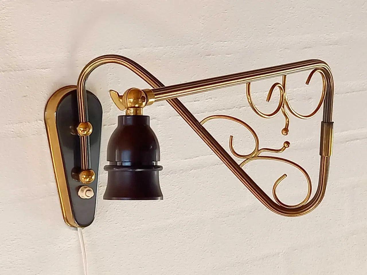 Billede 1 - Svingarmslampe i messing 