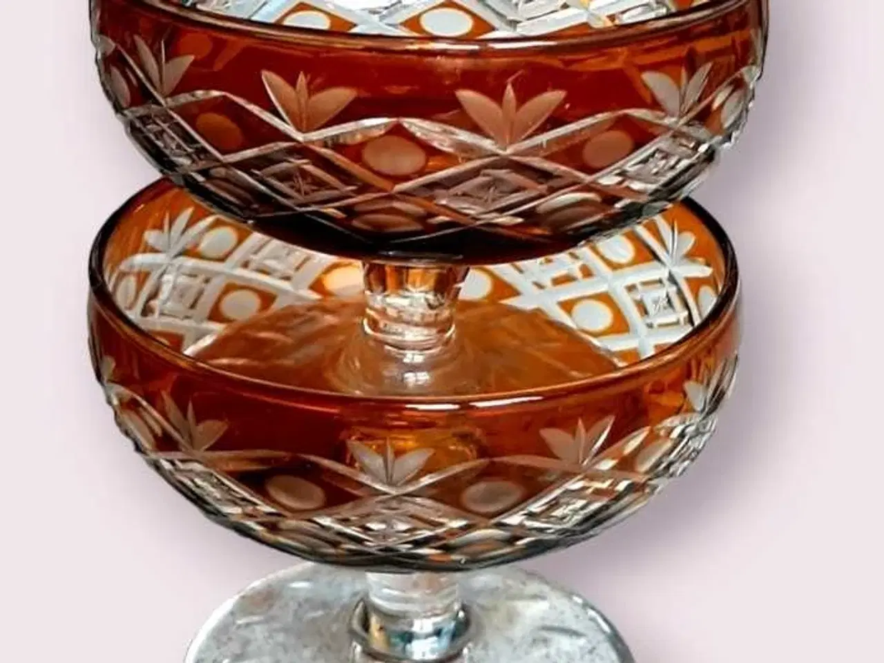 Billede 2 - 2 stk. ældre bøhmiske glas, vintage 