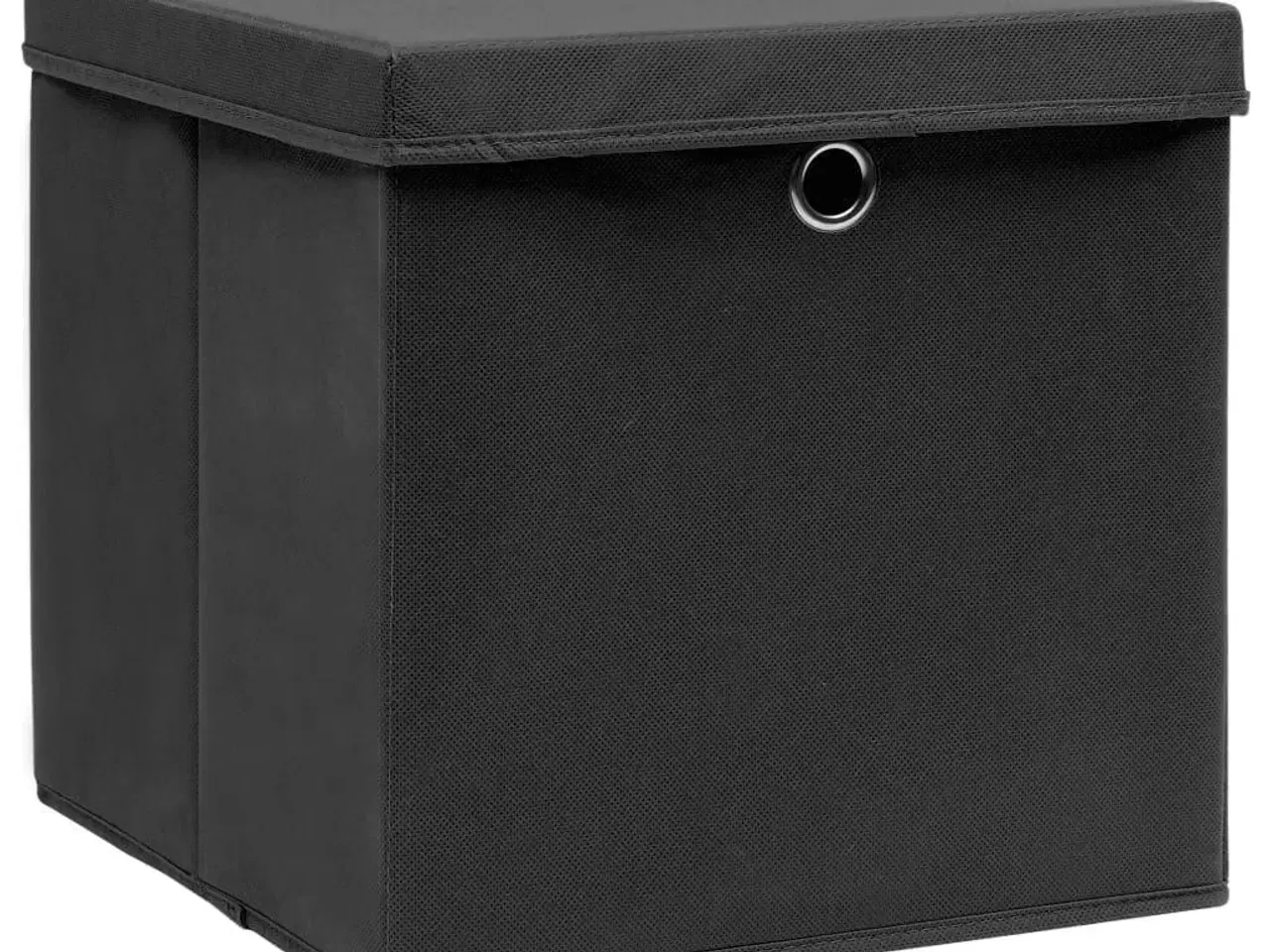 Billede 3 - Opbevaringskasser med låg 10 stk. 32x32x32 stof sort