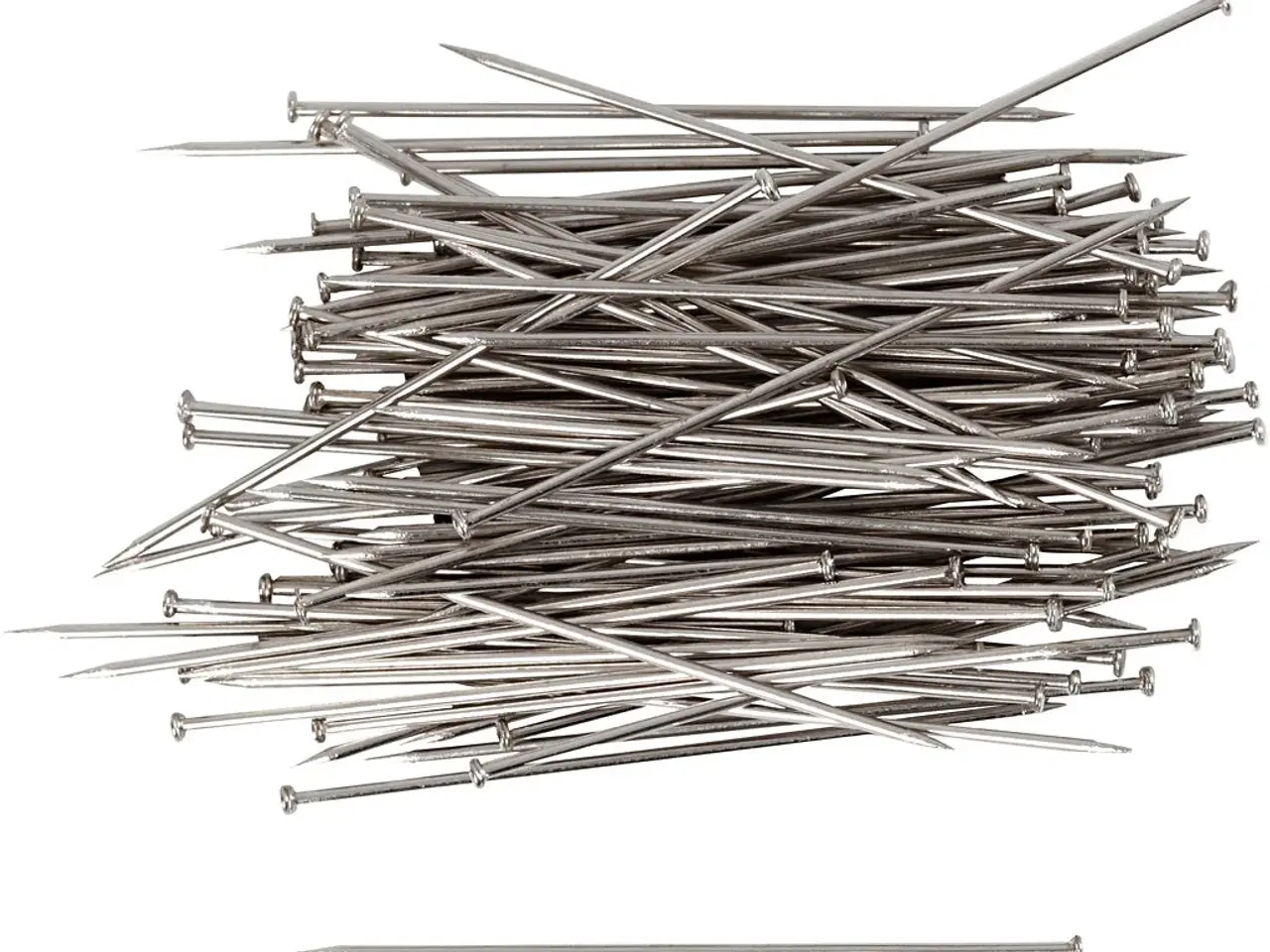 Billede 1 - Kvalitets Knappenåle 34 mm - Sølv, 50g Pakke