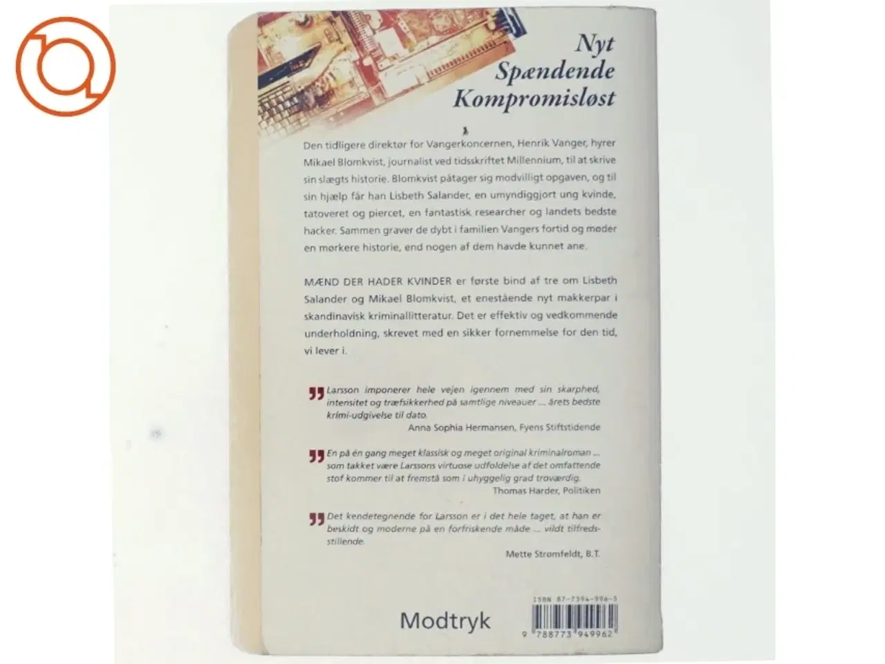 Billede 3 - Mænd der hader kvinder af Stieg Larsson, Stieg Larsson (Bog)