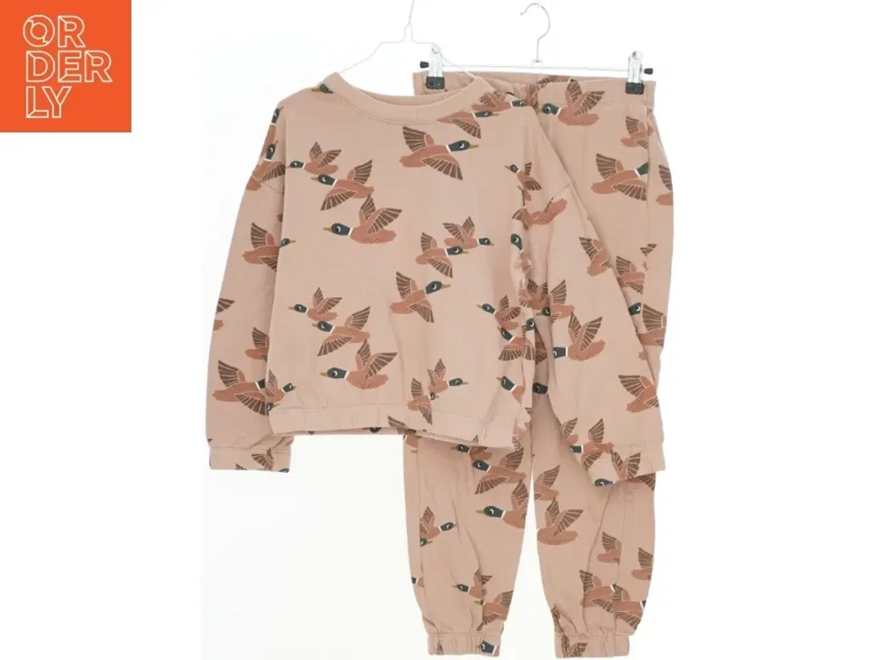 Billede 1 - Børne sweatshæt og bukser med fuglemønster fra H&M (str. 134)