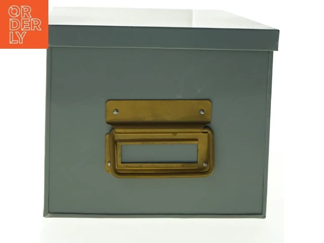 Billede 4 - Grå metal opbevaringsboks (str. 25 x 20 cm h 18 cm)