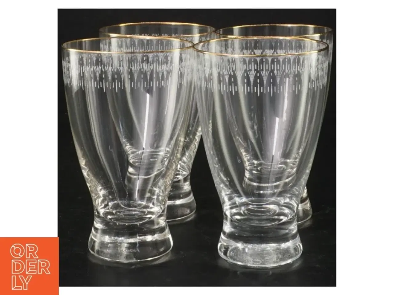 Billede 1 - Glas med guldkant (str. 12,5 cm)