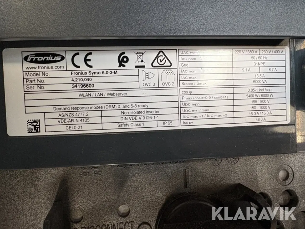 Billede 8 - Solcelle inverter Fronius SYMO 6.0-3-M 1 styk