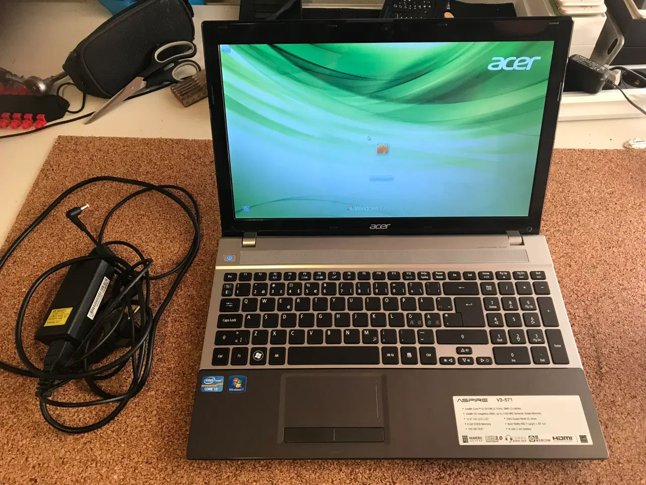 Billede 1 - Acer Aspire V3-571, i3 2,1 GHz, 6 GB ram, 750 GB 