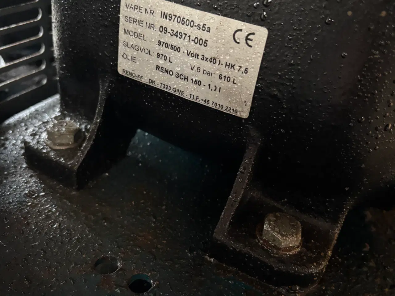 Billede 4 - Reno FF kompressor 500 liter 2 cylinder 7.5 hk 