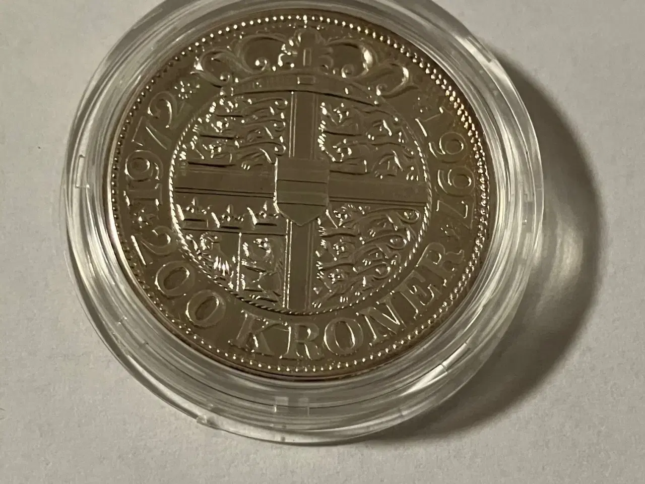 Billede 2 - 200 Kroner Dronning Margrethes 25 års regeringsjubilæum sølvmønt