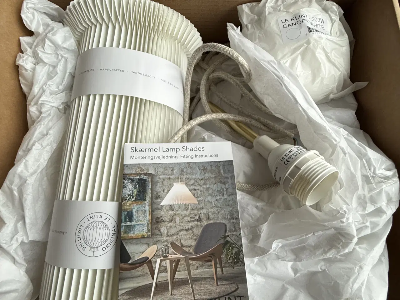 Billede 5 - Hvid LE KLINT Model 1 Pendel 1-30 m. messing