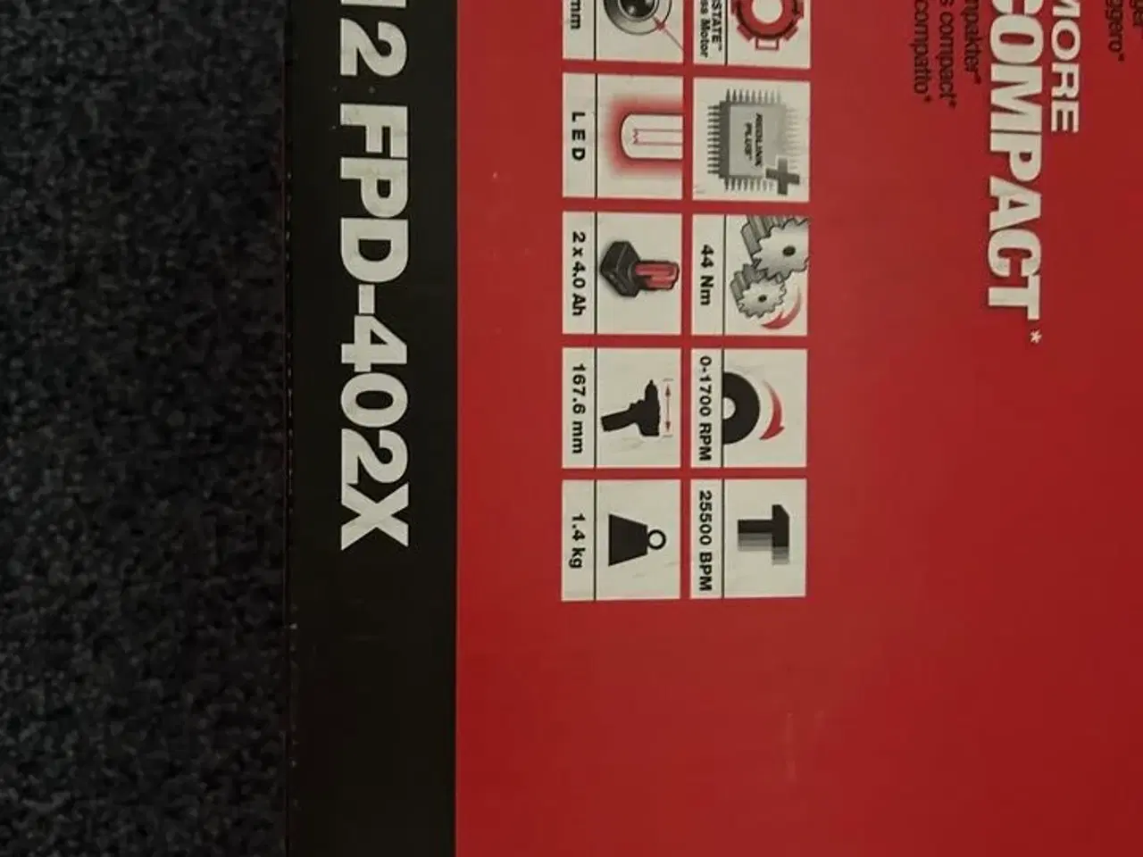 Billede 2 - Kompakt Slagboremaskine MILWAUKEE M12 FPD2-402X