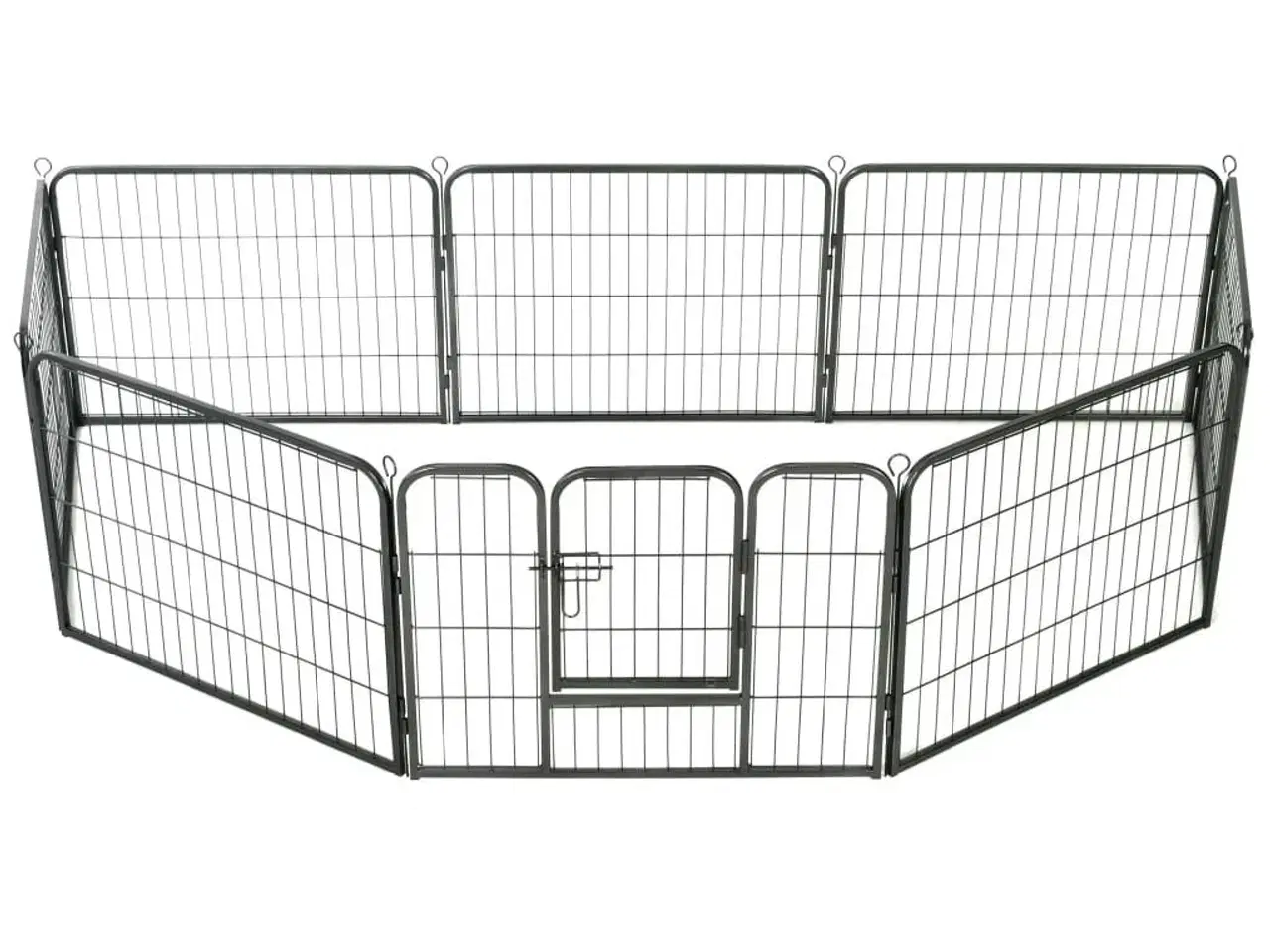 Billede 2 - Løbegård til hunde 8 paneler stål 60 x 80 sort