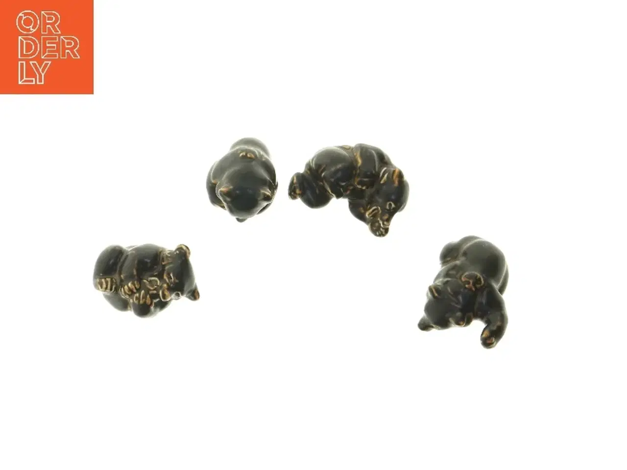 Billede 5 - Stentøjs figurer af bjørne (str. 4 stk 9 cm) fra Royal Copenhagen