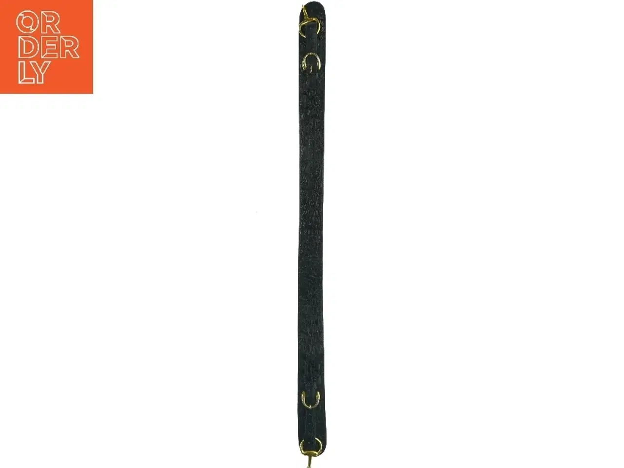 Billede 3 - Sort læderbælte med guldfarvede detaljer fra A. C. Bang (str. Længde. 80 cm. b. 5. cm)