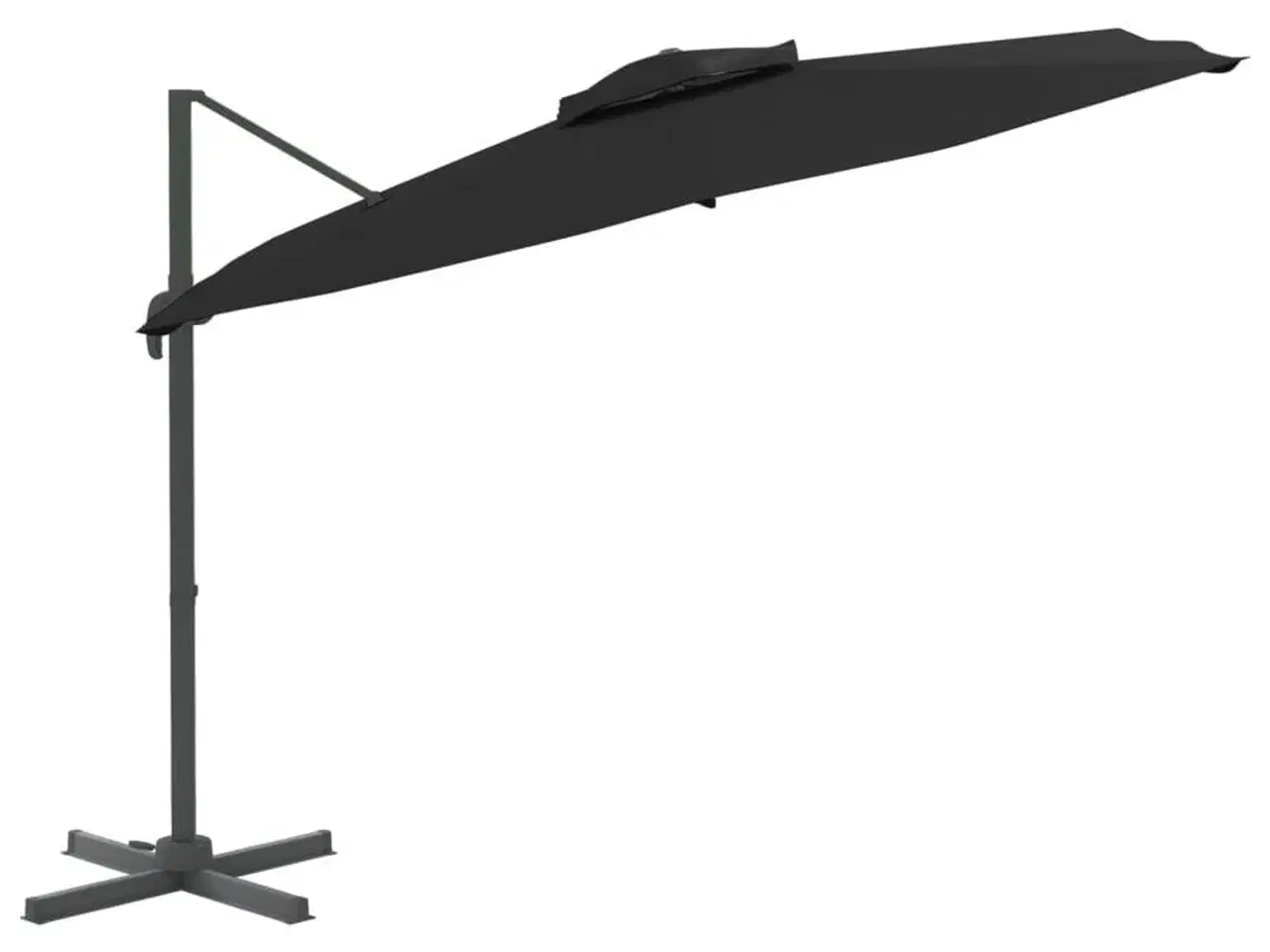 Billede 3 - Hængeparasol med dobbelt top 400x300 cm sort