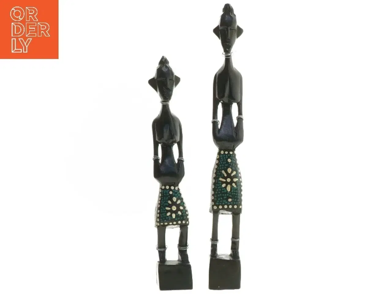 Billede 2 - Afrikanske figurer (str. 19 cm og 24 cm)