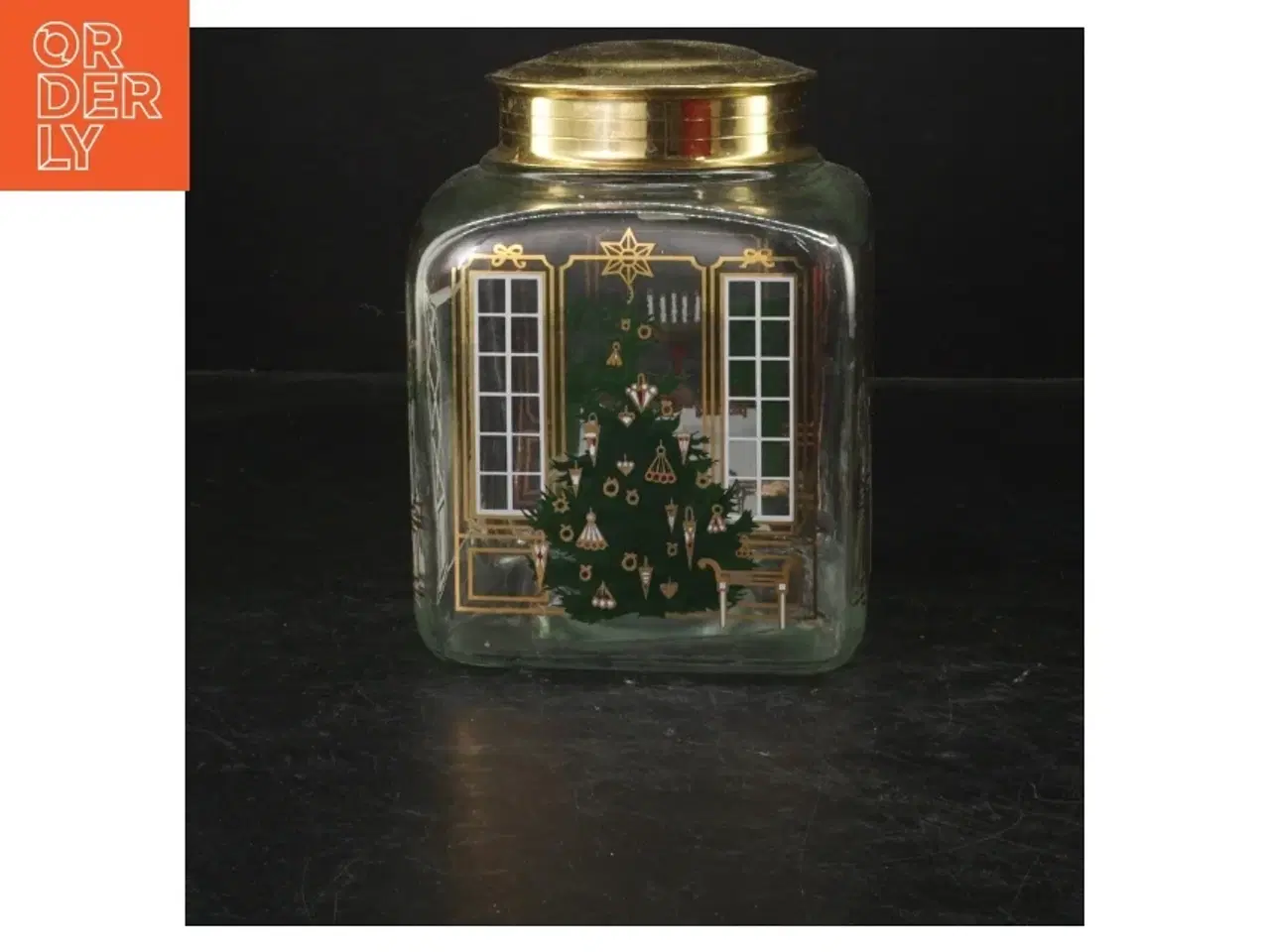 Billede 4 - Glaskrukke med juletema fra Holmegaard (str. 12x12 cm)
