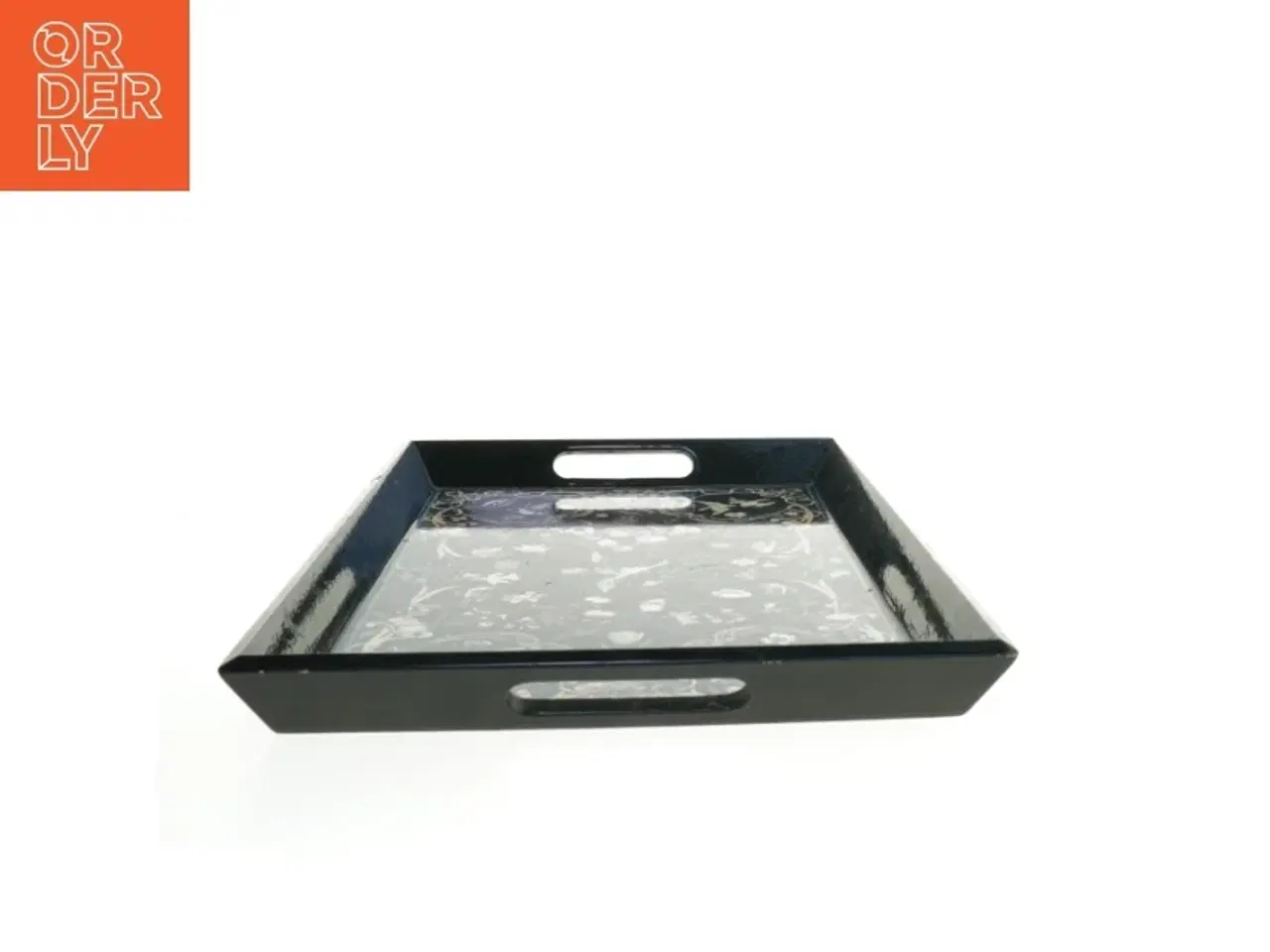 Billede 2 - Serveringsbakke med blomsterdesign (str. 42,5x27,5 cm)