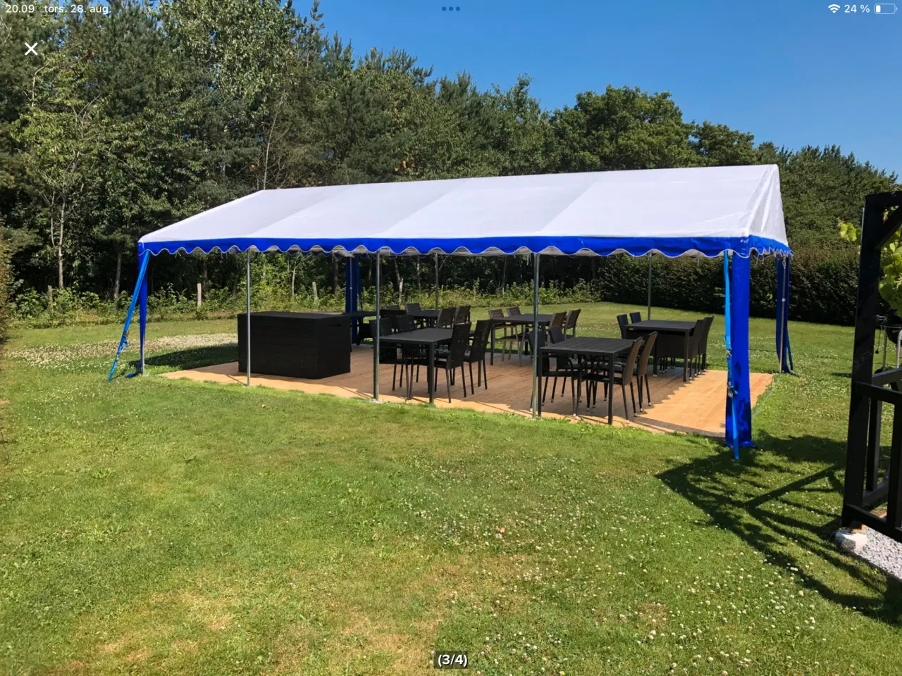 Billede 2 - Partytelt festtelt, 5 x 8 m.Med 19mm.Lakeret gulv 