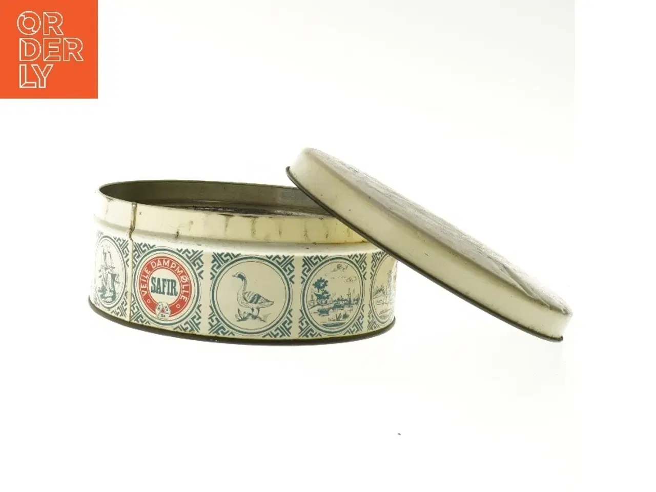 Billede 2 - Vintage rund blikdåse Safir Vejle Dampmølle (str. Ø 22 cm højde 8,5 cm)