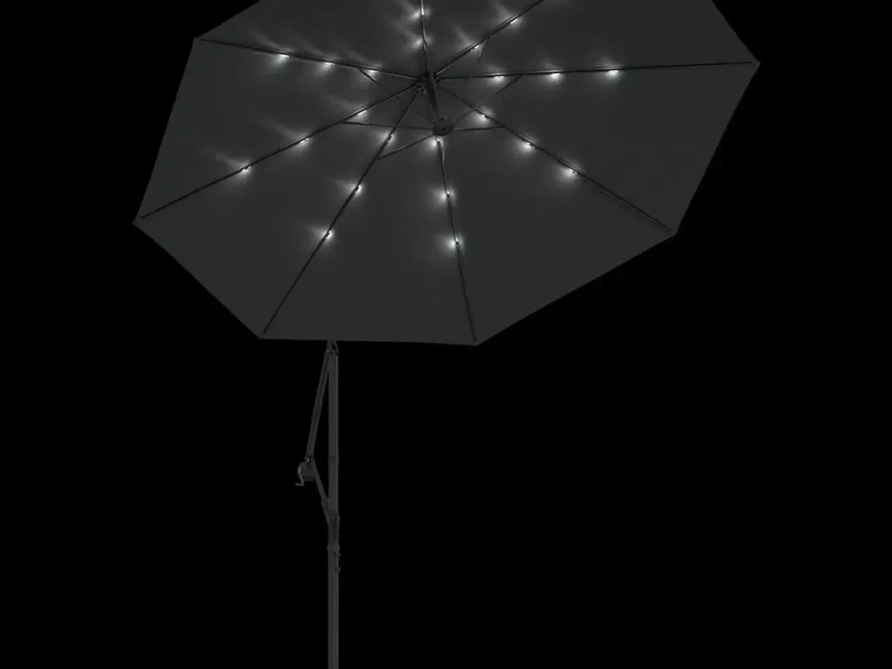 Billede 6 - Hængeparasol med LED-lys og stålstang 300 cm antracitgrå