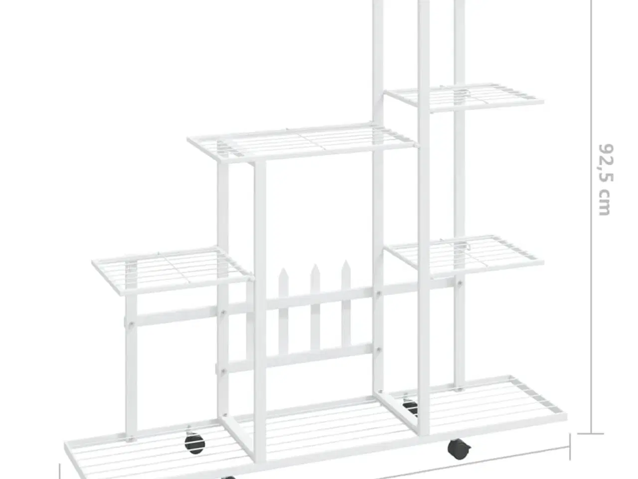 Billede 7 - Blomsterstativ med hjul 94,5x25x92,5 cm metal hvid