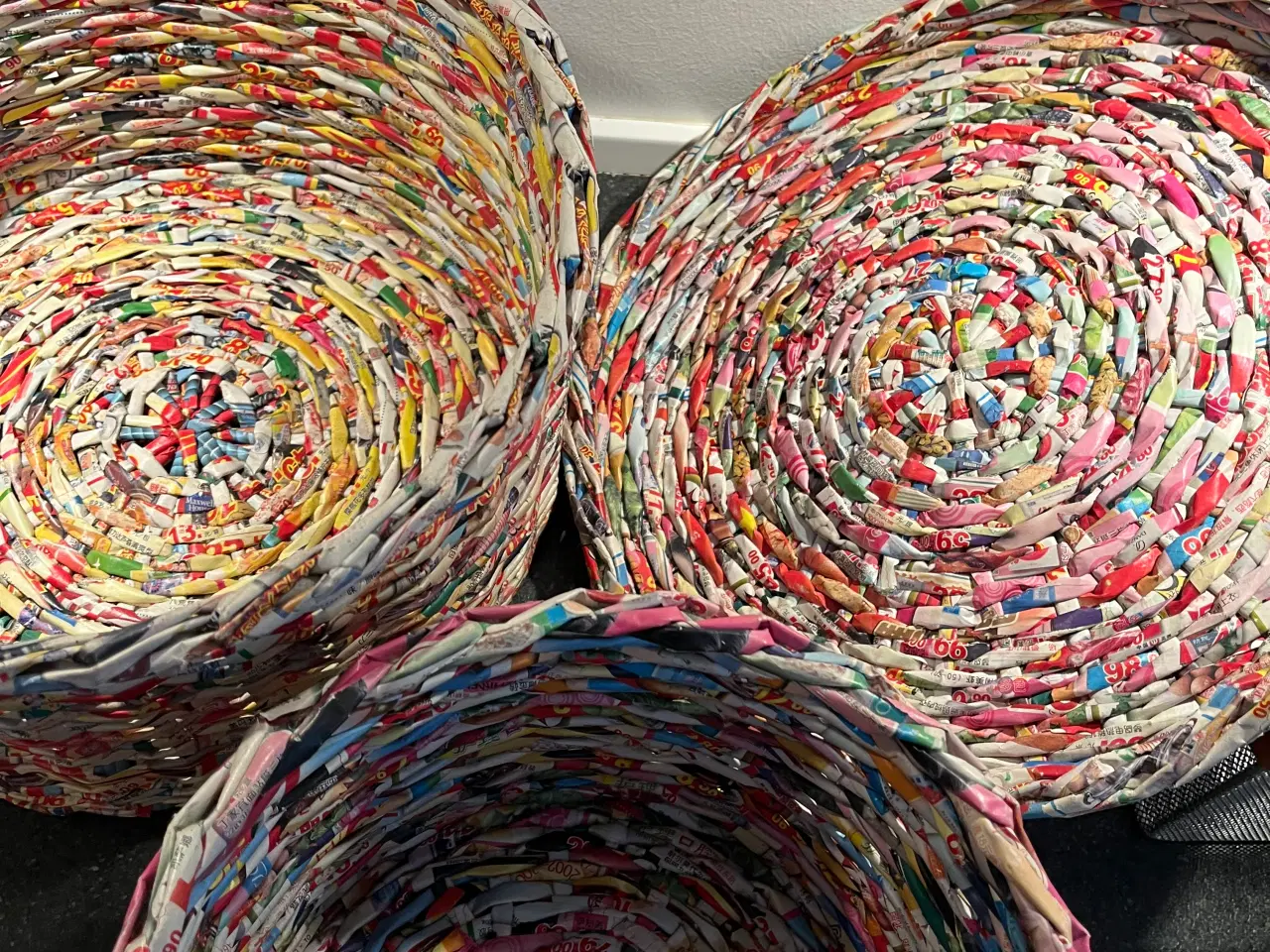 Billede 3 - Håndlavede opbevaringskurve af genbrugspapir - sæt