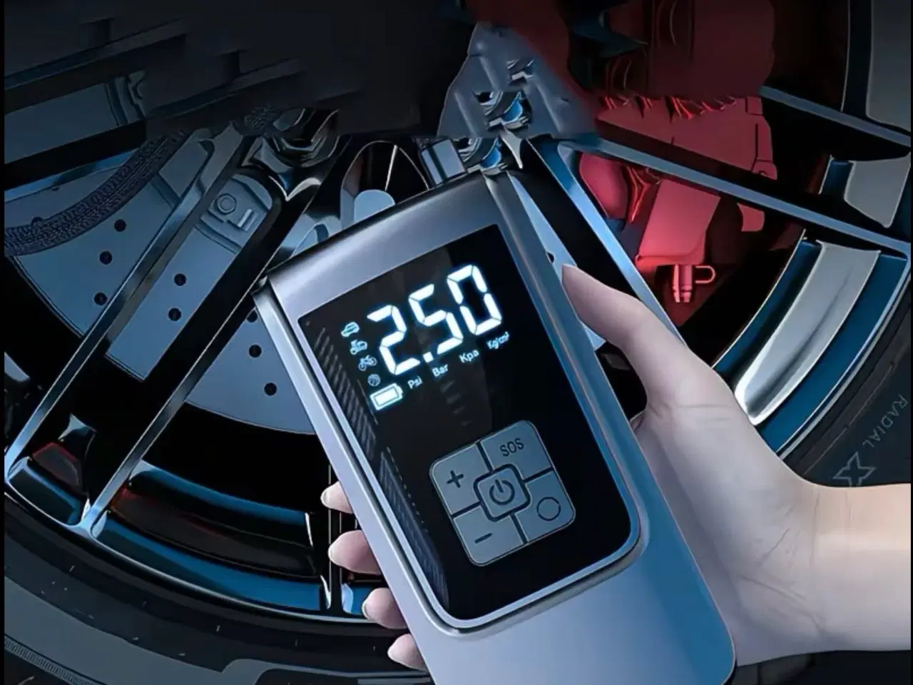 Billede 5 - Trådløs digital kompressor Multifunktions Luftpump