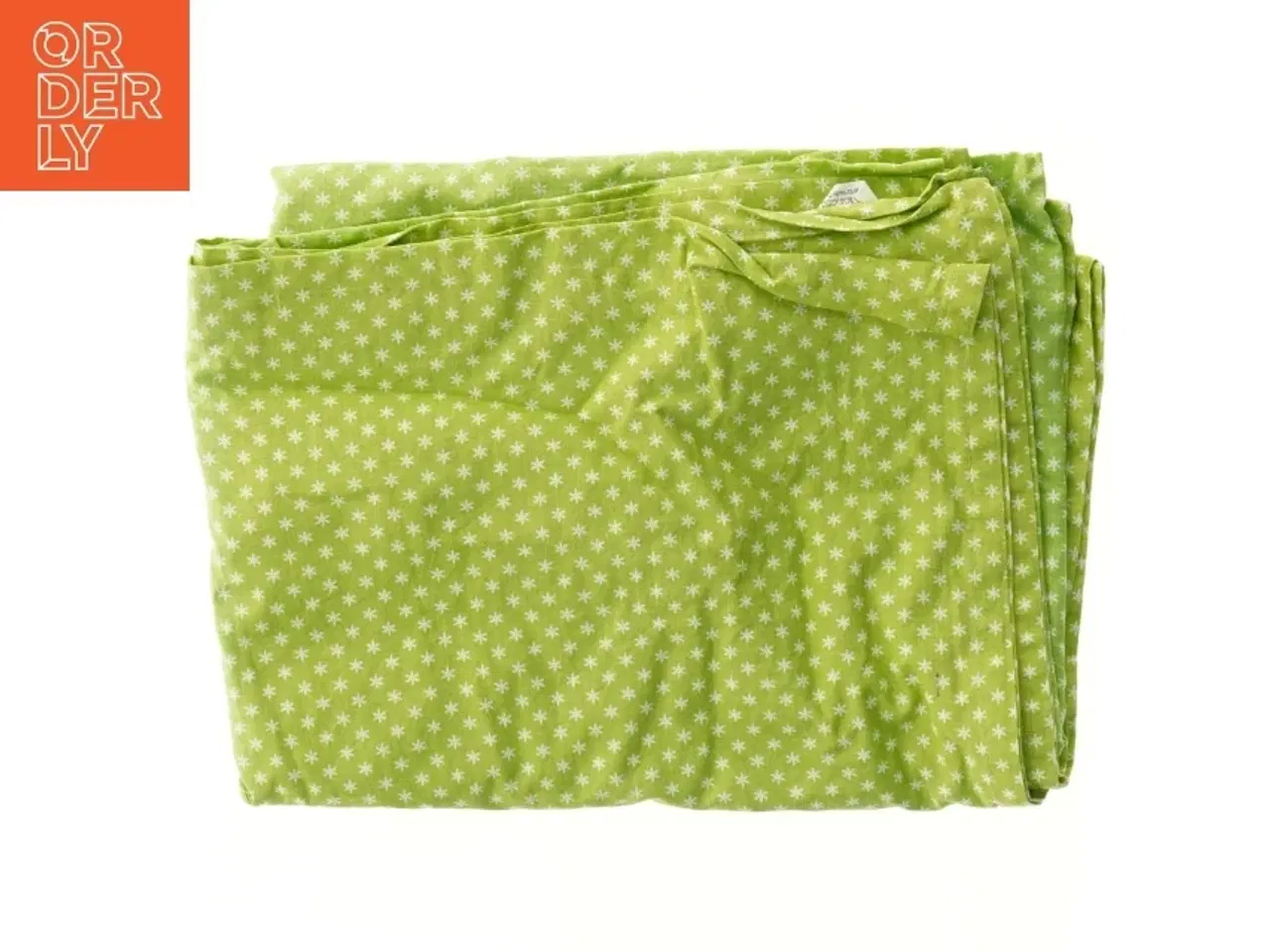 Billede 1 - Grøn dug med hvide stjerner 212x138 cm (str. 212x138 cm)