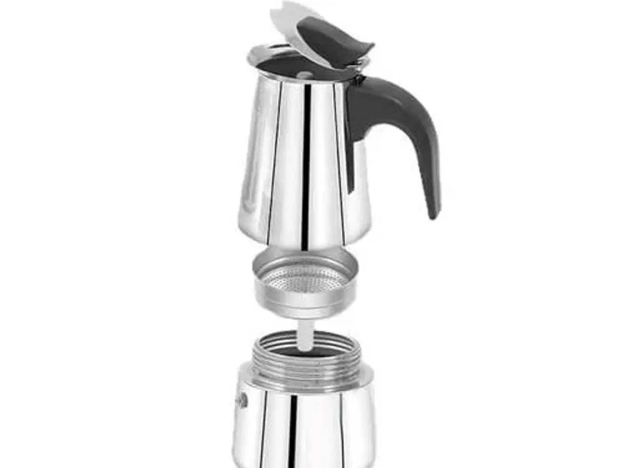Billede 2 - Maestro Brikka Moka-kande 450 ml – sort/rustfrit stål, til induktion
