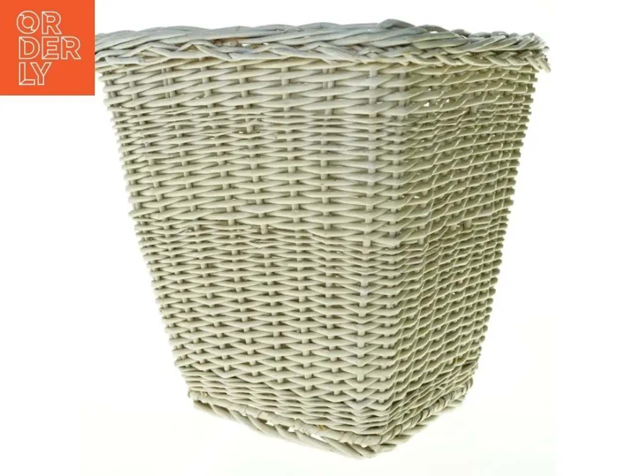 Billede 1 - Hvid Flettet kurv (str. H. 29 cm)