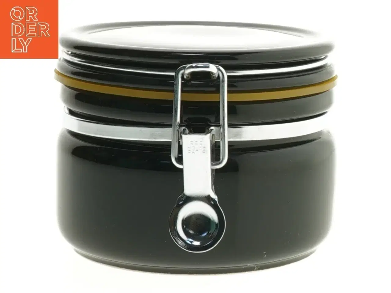 Billede 2 - Sort opbevaringsglas med låg fra Bee House Japan (str. Ø 13 cm)