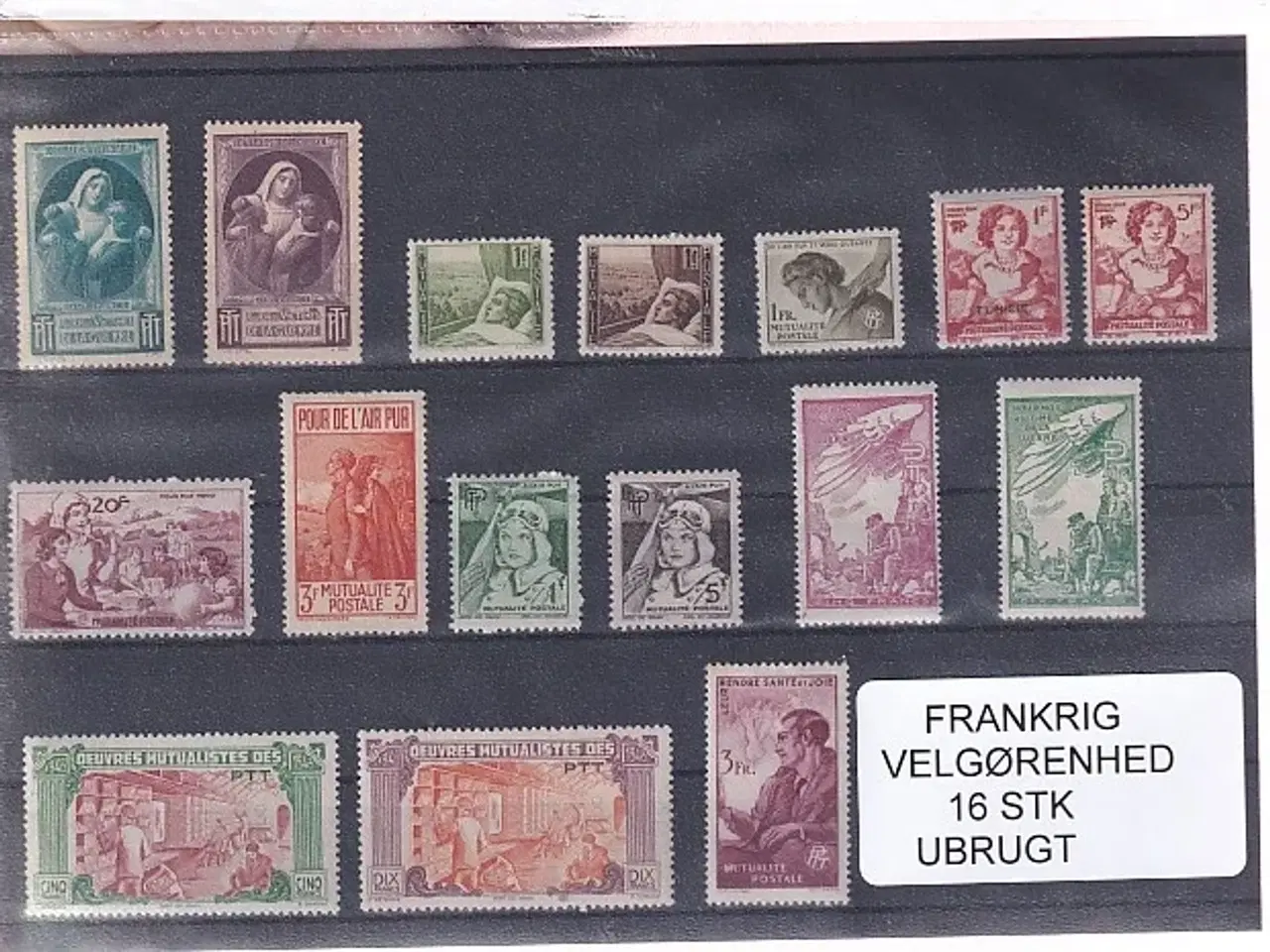 Billede 1 - Frankrig - Velgørenhed - 16 Stk. - Ubrugt