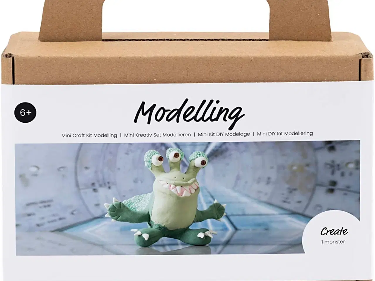 Billede 1 - Mini DIY Kit Modellering, Monster Lulu, lys grøn, mørk grøn, 1 pk.